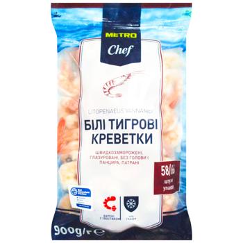 Metro Chef Boiled Headless White Leg Shrimp 58/66 900g