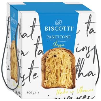 Панеттон Biscotti с изюмом и цукатами апельсина 800г