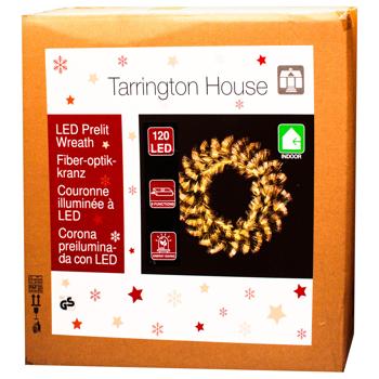 Венок Tarrington House со светодиодной подсветкой 120LED 65см - купить, цены на METRO - фото 1