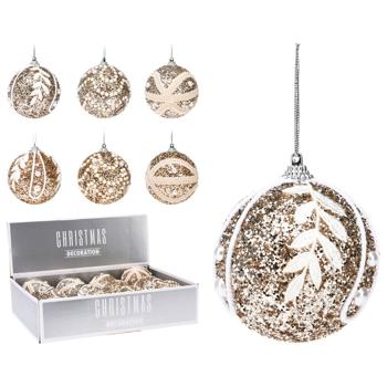 Golden Christmas Tree Ball with Decorations 8cm in assortment - buy, prices for METRO - photo 1