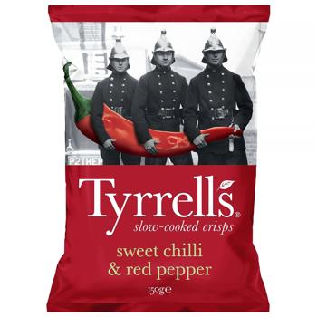 Чипсы Tyrrell`s картофельные со сладким чили и красным перцем 150г - купить, цены на Grono - фото 1