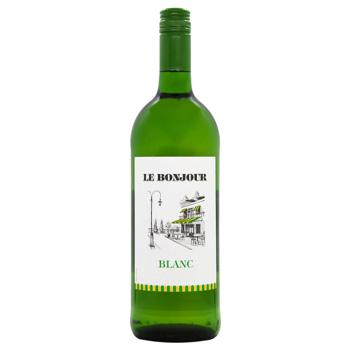 Le Bonjour Blanc White Dry Wine 10.5-11.5% 1l - buy, prices for MegaMarket - photo 1