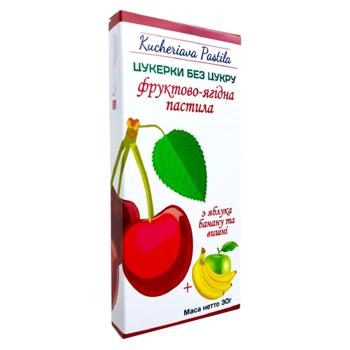 Цукерки Кучерява пастила 60г /Яблуко, банан, вишня/ - купити, ціни на Grono - фото 1