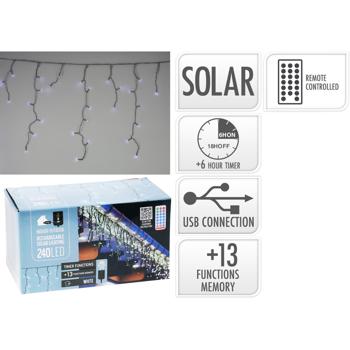 Koopman Solar-Powered Electric Garland 240 LED 6m 15x300x780cm Cool White - buy, prices for Tavria V - photo 2