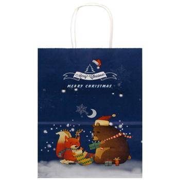 New Year Kraft Gift Bag 22x27x11cm