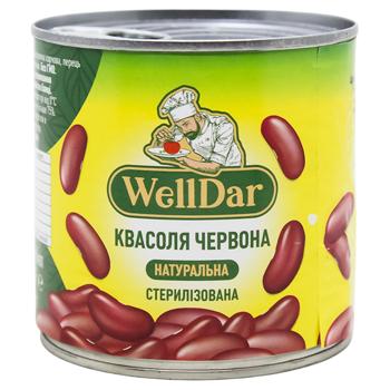Фасоль WellDar красная натуральная стерилизованная 410г