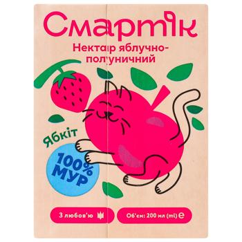 Нектар Smartik яблочно-клубничный с мякотью и сахаром 200мл - купить, цены на КОСМОС - фото 2