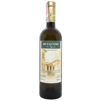 Muzalyoff Chardonnay White Dry Wine 13.5% 0.75l - buy, prices for COSMOS - photo 1