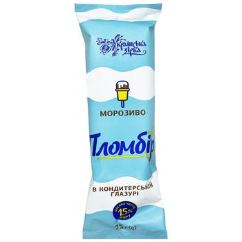 Мороженое Українська Зірка Пломбир в кондитерской глазури 75г - купить, цены на КОСМОС - фото 1