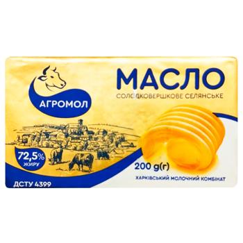 Масло Агромол Селянское сладкосливочное 72,5% 200г - купить, цены на - фото 2