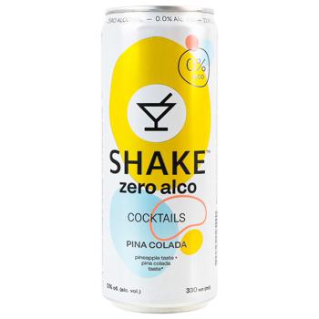 Shake Zero Alco Cocktails Pina Colada Non-alcoholic Strongly Carbonated Drink 0.33l - buy, prices for Epicentr FOOD - photo 1