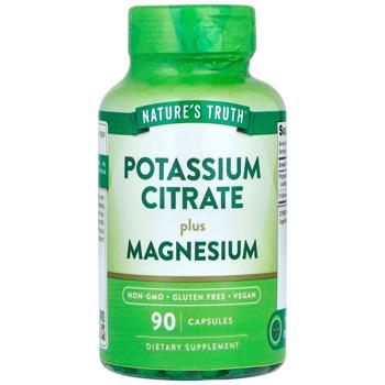 Калій цитрат плюс магній, Potassium Citrate Plus Magnesium, Nature's Truth, 90 капсул - купить, цены на Biotus - фото 1