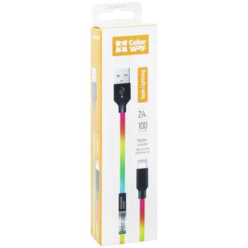 ColorWay Cable USB-Lightning 2.4A Multicolor 1м - buy, prices for - photo 3