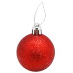 Plastic Glitter Red Christmas Ball 5cm