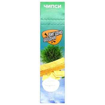 Чипси Вигiдно щодня зі смаком сметани з зеленню 50г - купити, ціни на Чудо Маркет - фото 3