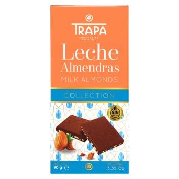 Trapa Collection Milk Chocolate with Almonds 95g - buy, prices for NOVUS - photo 1