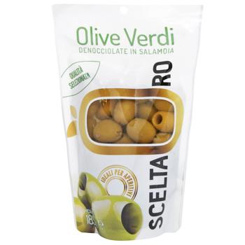 Scelta Oro Pitted Green Olives 185g - buy, prices for COSMOS - photo 1