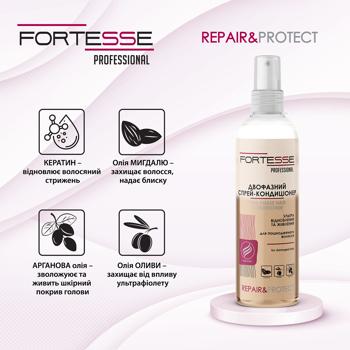 Спрей-кондиціонер Fortesse Professional Repair&Protect двофазний відновлюючий для сухого, пошкодженого волосся, що потребує живлення 250мл - купити, ціни на - фото 2