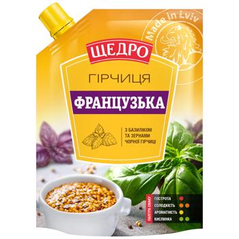 Горчица Щедро Французская в зернах 120г - купить, цены на Auchan - фото 1
