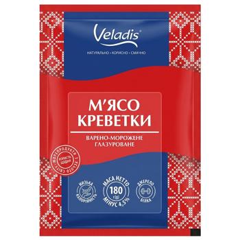 Креветки Veladis очищені варено-морожені 180г - купити, ціни на КОСМОС - фото 1
