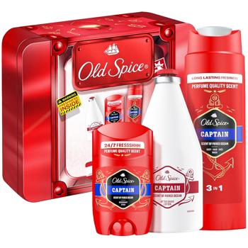 Набір подарунковий Old Spice Captain Лосьйон після гоління 100мл та Дезодорант 50мл та Гель для душу 250мл - купити, ціни на Auchan - фото 1