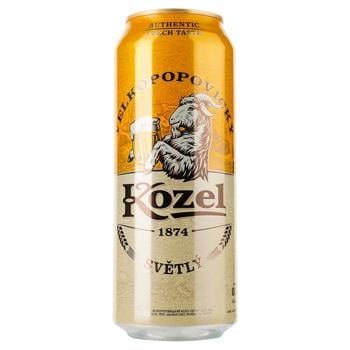 Velkopopovicky Kozel light beer can 4.0% 0.5l - buy, prices for AlcoHub - photo 1