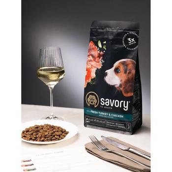 Savory Набір Puppy сухий корм для цуценят 1 кг - індичка та курка + Puppy Turkey Coins ласощі 100 г - індичка та курка - купити, ціни на MasterZoo - фото 6
