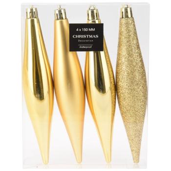 Набір бурульок Koopman золотих 4шт*150мм - купити, ціни на - фото 3