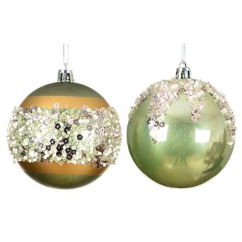 Decoris Glitter Green Christmas Tree Ball 8cm in assortment - buy, prices for METRO - photo 1