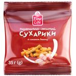 Сухарики Fine Life пшенично-ржаные со вкусом бекона 35г