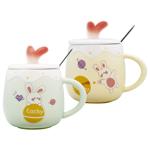 Funny Rabbits Porcelain Cup with Lid and Spoon 430ml