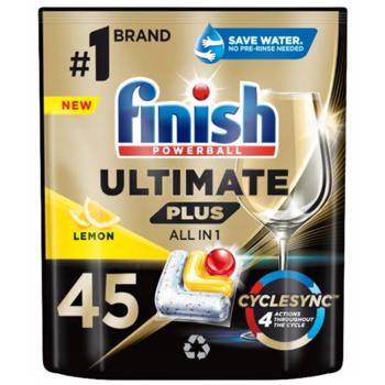 Finish Ultimate Plus All in 1 Lemon Dishwasher Capsules 45pcs
