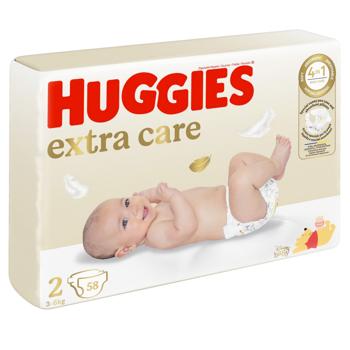 Подгузники Huggies Extra Care 2 3-6кг 58шт - купить, цены на КОСМОС - фото 2