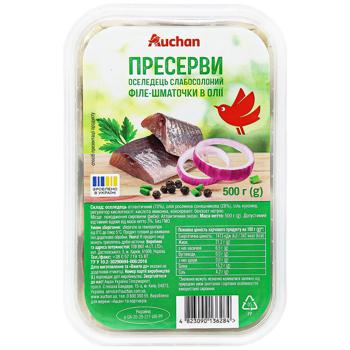 Auchan Herring Fillet Pieces in Oil 500g - buy, prices for - photo 2