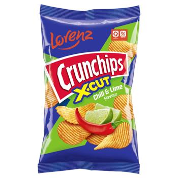 Чипсы Lorenz Crunchips X-Cut чили и лайм 75г - купить, цены на Торба - фото 1