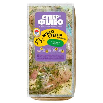 Super Fileo Chilled Skinless Chicken Thigh Meat in Pesto Marinade ~1kg