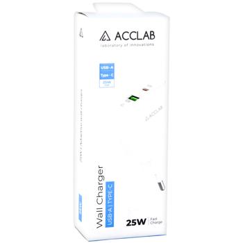 Acclab AL-TC252 Wall Charger 25W USB-C PD+USB-A QC3.0 White - buy, prices for Chudo Market - photo 2