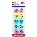 Smileys Pastel Colors Magnets 10pcs 3cm