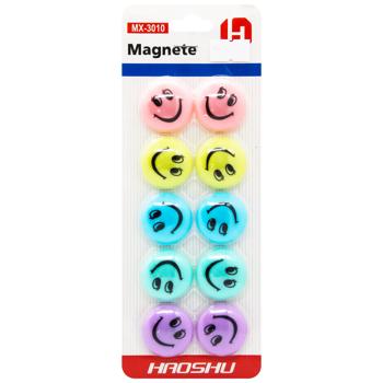 Smileys Pastel Colors Magnets 10pcs 3cm
