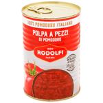 Rodolfi Peeled Tomatoes Cut into Cubes 400g