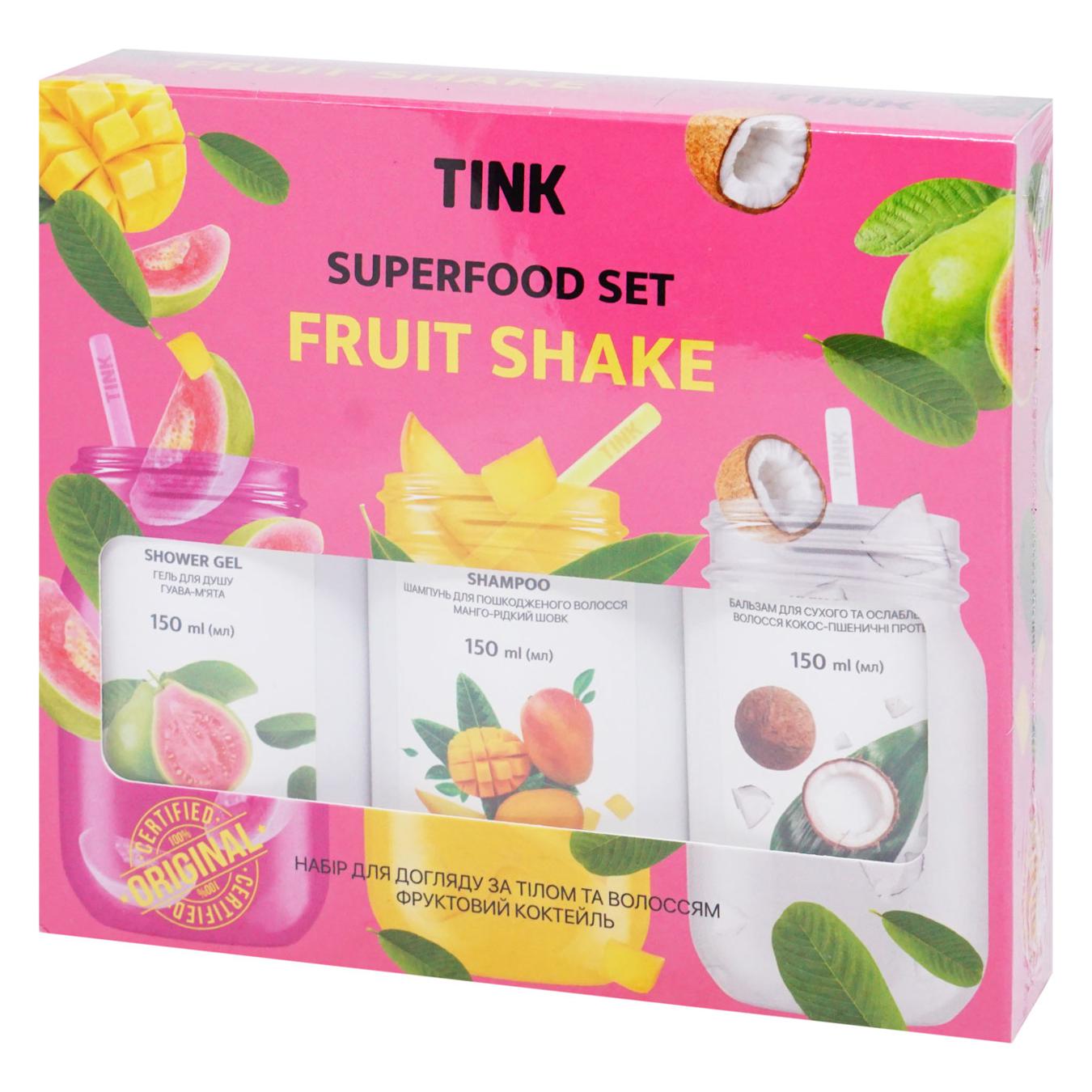 Набор подарочный Tink Superfood Set Fruit Shake Гель для душа 150мл +  Шампунь 150мл + Бальзам для сухих и ослабленных волос 150мл ❤️ доставка на  дом от магазина Zakaz.ua