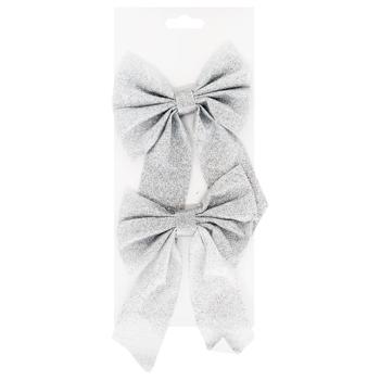 Happycom Bow with Silver Glitter 13x17x4.5cm 2pcs - buy, prices for ULTRAMARKET - photo 1