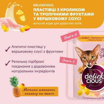 Delickcious Flakes Wet Food with Rabbit and Tropical Fruits for Cats 80g - buy, prices for MasterZoo - photo 3
