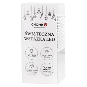 Гірлянда-стрічка Chomik LED 50L тепл.-білий - купить, цены на МегаМаркет - фото 1