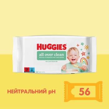 Серветки вологі Huggies All Over Clean дитячі 56шт - купити, ціни на - фото 4