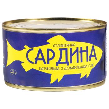 Pan Okean #5 Natural Atlantic Sardine with Added Oil 220g - buy, prices for Epicentr FOOD - photo 1