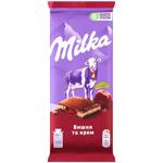 Шоколад молочный Milka Вишня и крем 90г