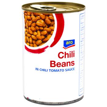 Квасоля Aro Борлотті в томатному соусі чилі 400г - купити, ціни на КОСМОС - фото 1