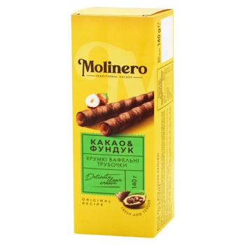 Трубочки вафельные Molinero какао и фундук 140г - купить, цены на Эпицентр FOOD - фото 1