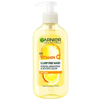 Гель для вмивання Garnier Skin Naturals з вітаміном С для тьмяної шкіри обличчя з ефектом сяяння та вирівнювання тону 200мл - купити, ціни на МегаМаркет - фото 1